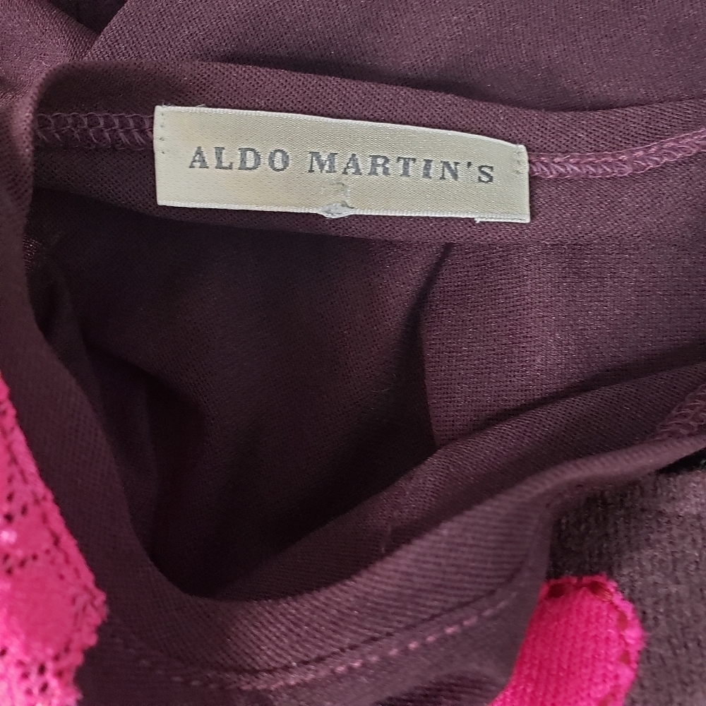 Aldo Martins mixed media patchwork WOW sheer mesh top size 12 - Picture 7 of 8